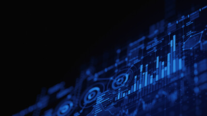 Wall Mural - financial data document graph chart report statistic marketing research development planning managem