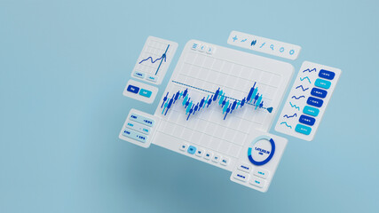 Wall Mural - financial business investment stock market forex crypto currency trading candlestick data profits an