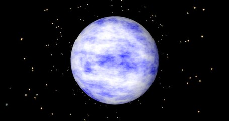 Wall Mural - Blue planet is circling in orbit of space among the stars. The universe is unusual and mysterious in an abstract vision.