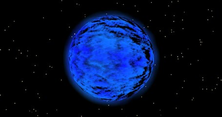 Wall Mural - Blue planet is circling of space among the stars. The universe is unusual and mysterious in an abstract vision.