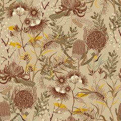 Wall Mural - Floral seamless pattern.