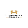 flat letter mark HIGH SPHINX logo design