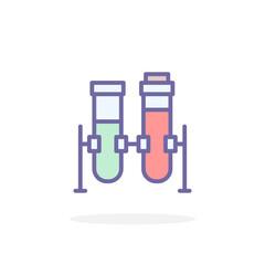 Poster - Test tubes icon in filled outline style.