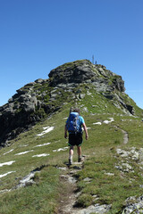 Poster - Wanderer am Riedkopf bei Gargellen