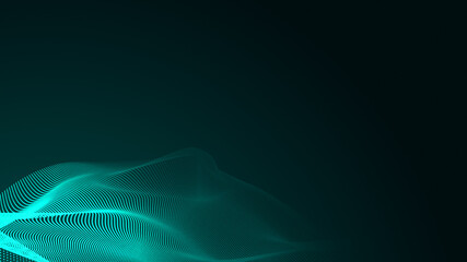 Wall Mural - abstract dot green wave gradient texture technology background.