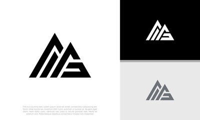Wall Mural - Innovative high tech logo template. Abstract artificial intelligence logo. Initial M. MG logo design.