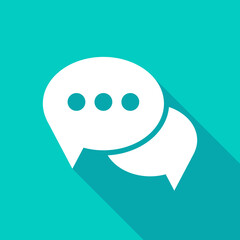 Wall Mural - message chat long shadow vector icon