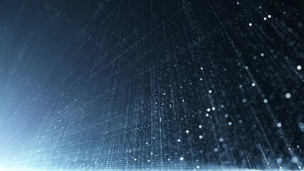 Seamless looping digital computer technology network lines dots background.