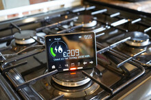 Household Smart Meter On A Gas Cooker Hob