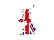 Map of United Kingdom Vector illustration. UK Map with flag, Great Britain. Union Jack, British isolated