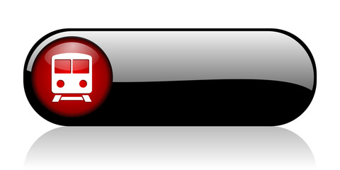 Fototapete - Train, subway, metro web banner, travel and transportation black long icon