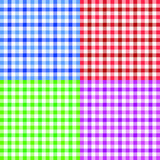 Fototapeta Tęcza - Set of 4 checkred plaid pattern tablecloth fiber, tartan, fabric vector illustration