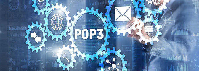 Wall Mural - pop3 protocol. it technology internet concept