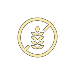 Sticker - Gluten Free Icon in color icon, isolated on white background 