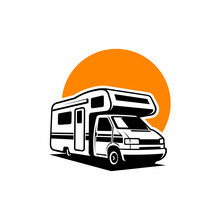 RV - Camper Van - Snail Camper - Caravan - Motor Home Illustration Vector
