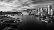 Burrard Bridge Vancouver Black And White panorama 