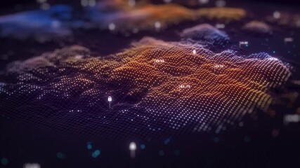 Abstract technology big data background concept. Artificial intelligence tech. Big data and cybersecurity. Transfer and storage of data sets, blockchain, server. Abstract background. 