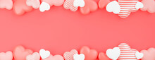 Pink Heart With Valentine Background
