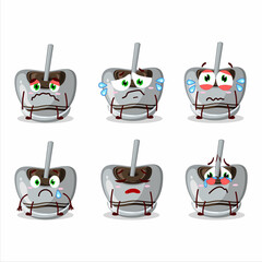 Sticker - White sugar candy cartoon character with sad expression