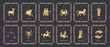 Vintage horoscope cards in vector. Zodiac symbols.