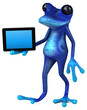 Fun blue frog - 3D Illustration
