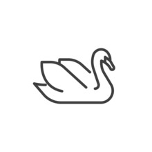 Swan Bird Line Icon