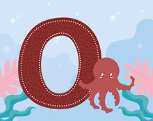 Octopus And Letter O Card