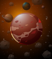 Wall Mural - Mercury planet on space background