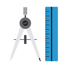 Sticker - Icon Of Compasses And Scale