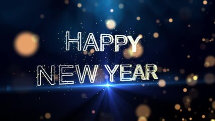 Leinwandbilder - Happy New Year. Slow Motion Abstract New Year Festival Background With Glitter Letters And Bokeh. 2024.