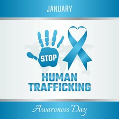 Wall Mural - vector graphic of human trafficking awareness day good for human trafficking awareness day celebration. flat design. flyer design.flat illustration.