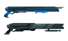 Fictional Space Gun Or Blaster As Universe Energized Weapon Vector Set