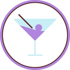 Sticker - Drink Flat Circle Vector Icon Design