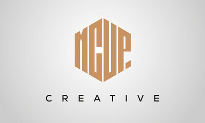 letters MCUP creative polygon hexagon logo victor template