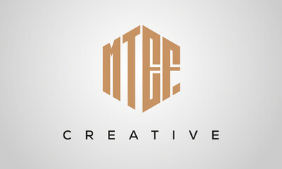 letters MTEF creative polygon hexagon logo victor template