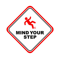 Caution vector sign. Mind the step sign	