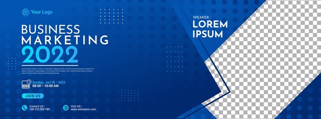 Creative corporate business banner template design for webinar, marketing, online class program, etc