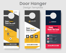 Corporate Business Door Hanger Layout Vector Premium Set
