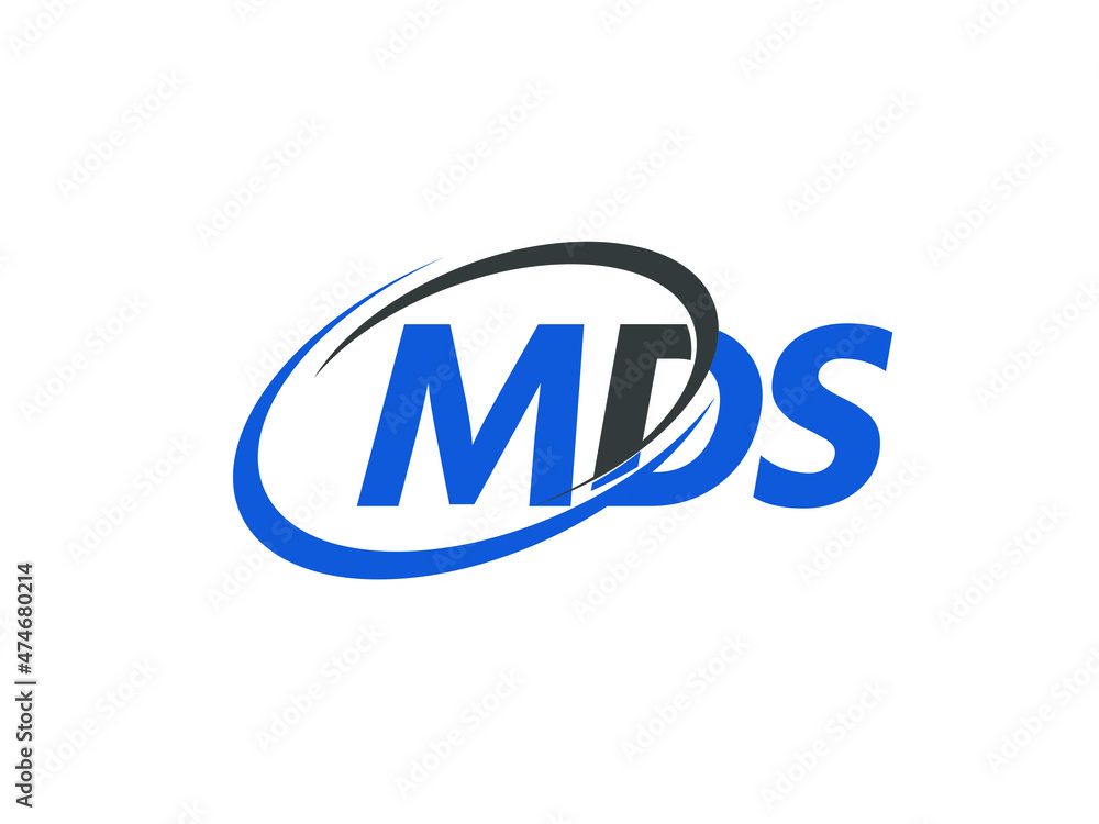 MDS letter creative modern elegant swoosh logo design