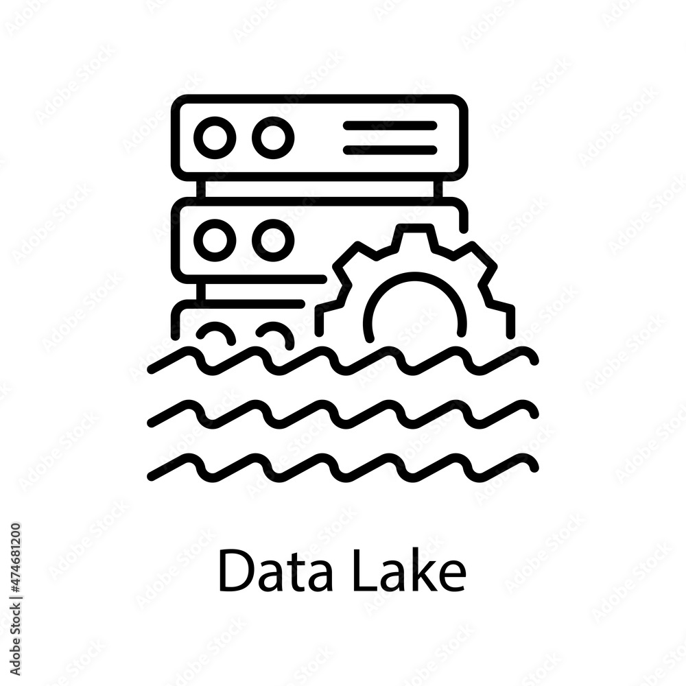 Data Lake vector Outline Icon Design illustration. Activities Symbol on ...