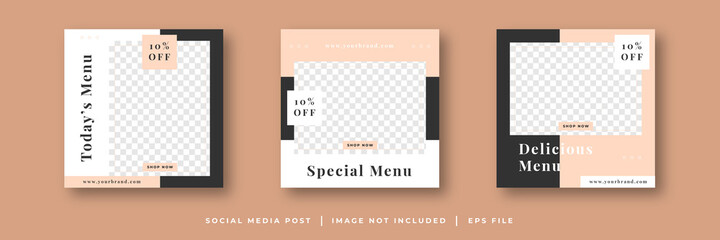 Wall Mural - food menu social media post banner template collection