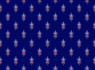 Wall Mural - Geometric ethnic oriental seamless pattern traditional Design for background,carpet,wallpaper.clothing,wrapping,Batik fabric,Vector illustration.embroidery style - Sadu, sadou, sadow or sado