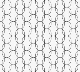 Oval seamless pattern stroke vector illustration. Modern monochrome stylish texture