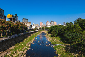 Wall Mural - Laojie (Old street) Creek Trail at Zhongli district in Taoyuan city, taiwan