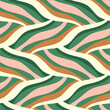 Wavy seamless pattern, geometric vector background
