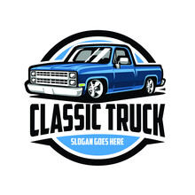 Classic Hot Rod Truck Restoration Emblem Ready Made Logo Design Concept