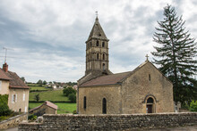 Old, Medieval, Romanesque Village Church Saint Martin De Vareilles In The Region Of The Brionnais In France