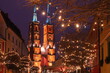Katedra Wrocław, wierze, noc, lampki, święta, ulica, Boże Narodzenie