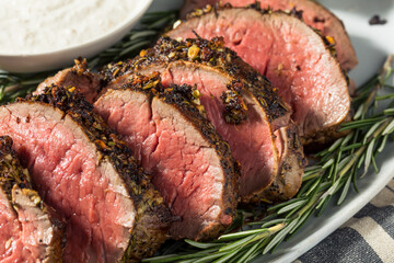 Canvas Print - Homemade Grassfed Roast Beef Tenderloin