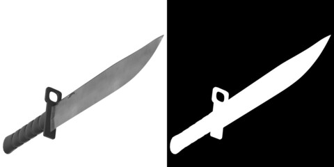 3D rendering illustration of a bayonet